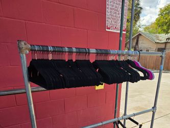 100 pre-owned felt-covered top hangers, these hangers are great to prevent clothes from slipping off the hangers, just $15