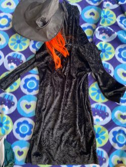 Girls Black Cape w/ Hat Costume Suit