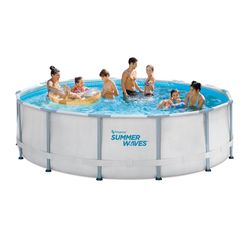 Summerwaves 14ft X 42in Elite Frame Pool Comes With Filter And Pump And  Ladder And Pool Cover New