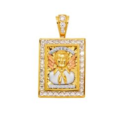 14K Tricolor Gold Malverde Pendant