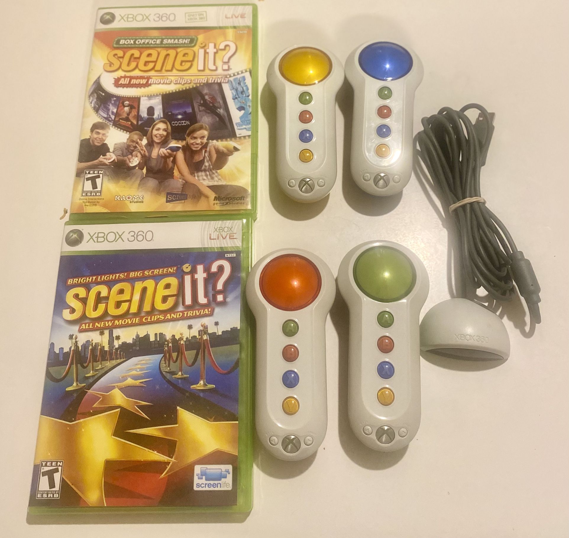 Scene It Xbox 360 W/ Controllers + 2 Games