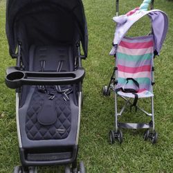 Pink Umbrella Stroller $25 ,blue $40 Both $60 Used A Few Times