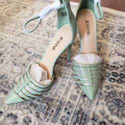 Crem Green Heels