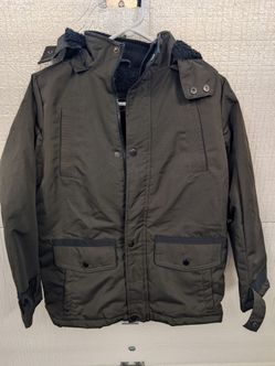 Boys Large 14/16 Olive Green Winter Parka with Hood