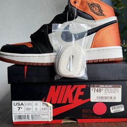 Nike Air Jordan 1 Retro High OG Satin Shattered Backboard High Top Orange Black...
