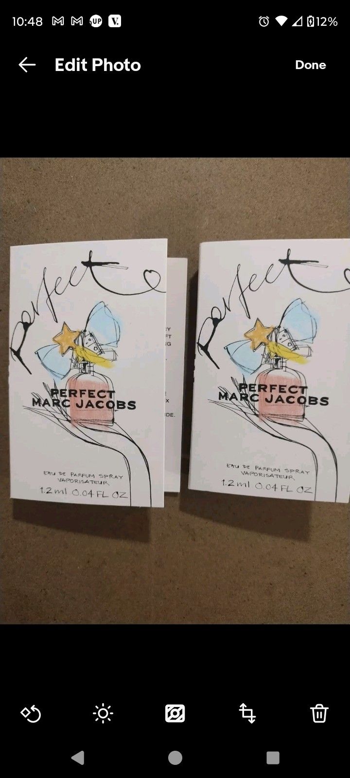 MARC JACOBS PERFECT EAU DE PARFUM EDP 2 x SAMPLEs 1.2ML EACH Perfume Travel Mini.