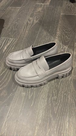 Marc Fisher Gray Leather Loafers