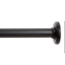 28 in. - 60 in. Adjustable 5/8 in. Room Darkening Tension Rod in Black