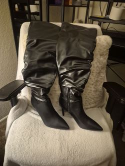 Black Over-the-Knee Stiletto Boots