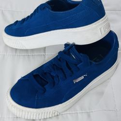 platform blue suede pumas