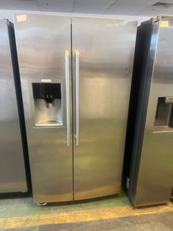 Stainless Steel Side-by-Side Refrigerator with Ice Dispenser