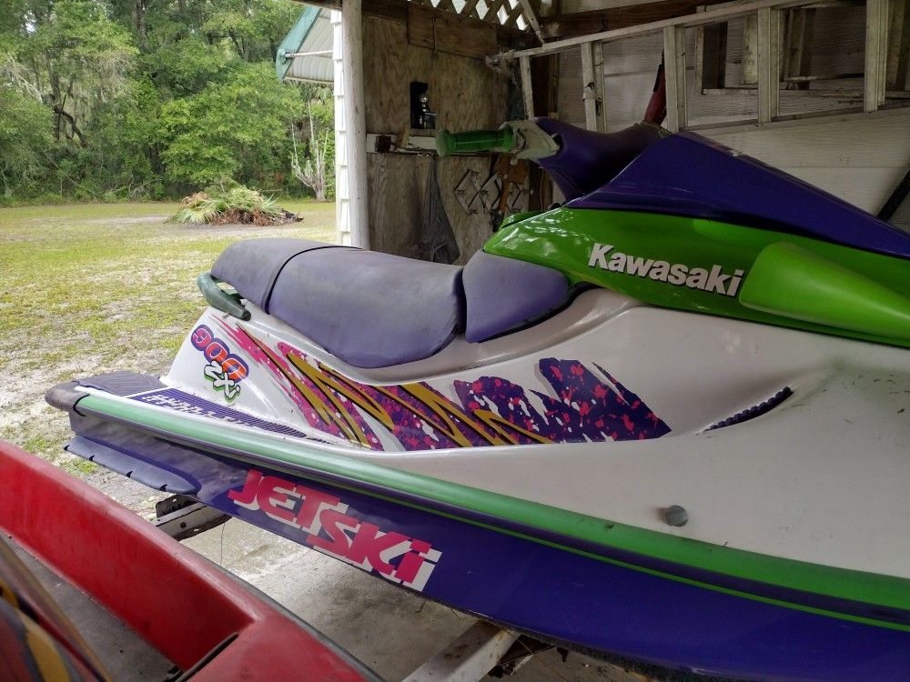 1995 Kawasaki Zxi900 Jet Ski And 1996 Tiger Shark 770 for Sale in