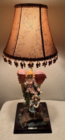 Vintage Guardian Angel Figurine Lamp - $30 (29.5” Tall)