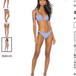 Vitamin A California High-Leg Bikini Bottom Mediterranean Blue EcoRib -4/XS-NWT