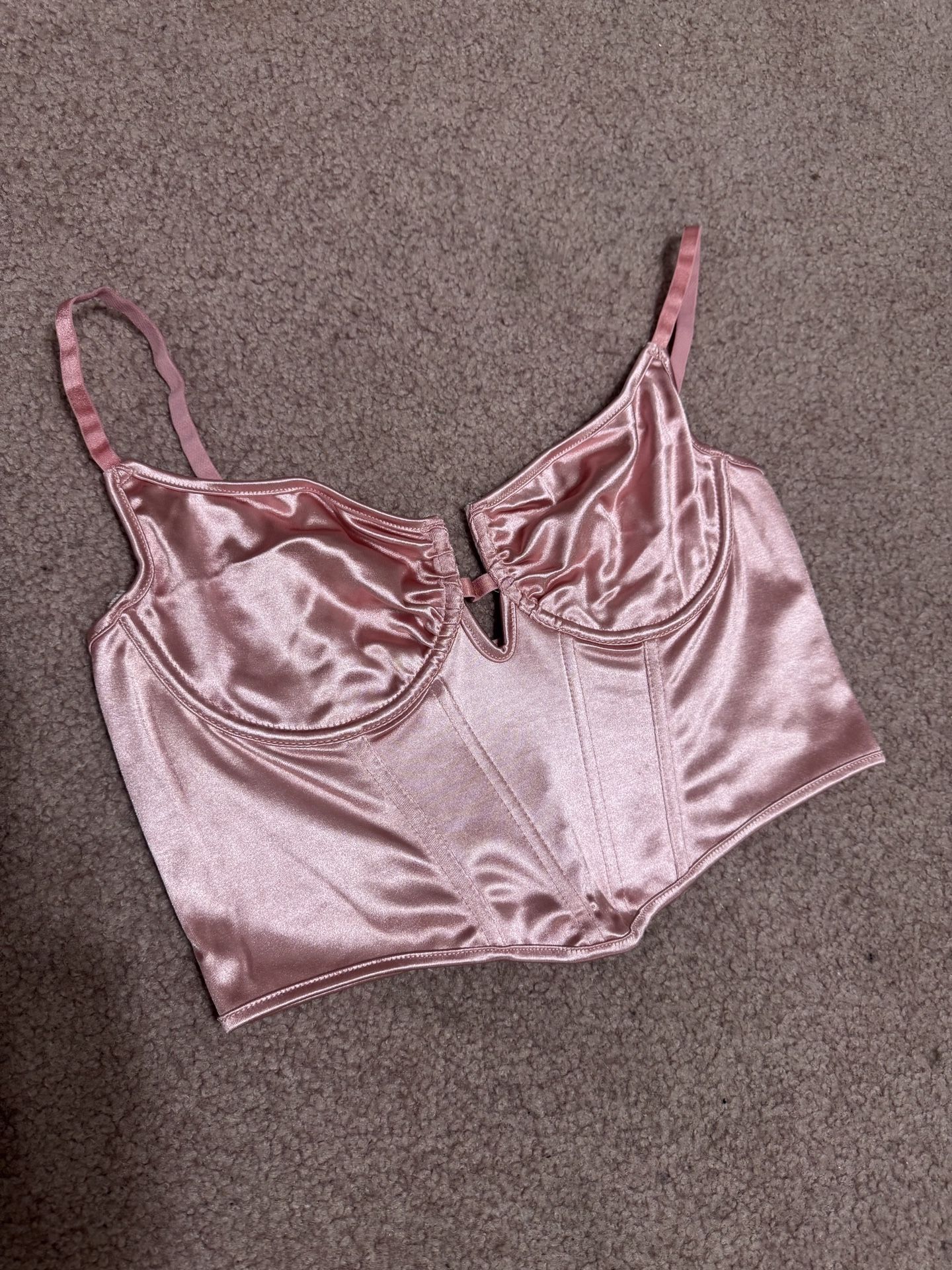 New large satin rose corset buster top crop blouse tank top lingerie