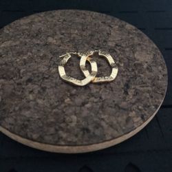 18K Gold Versace Inspired Wavy Hoop Earings