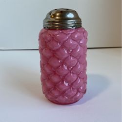 Rare Victorian Pink Sugar Glass Sugar Shaker