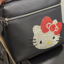 Leather Hello Kitty Bling Backpack 