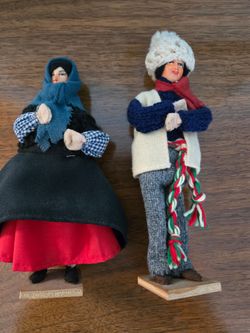 Folk Art Costume Figurines Set of 2