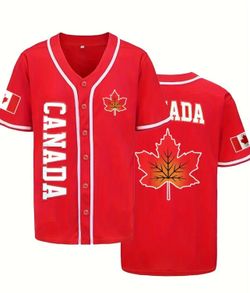 Mens Canada Baseball Jersey Sz L