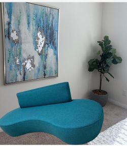 New Modern Curved Armless Sofa – Steel Color