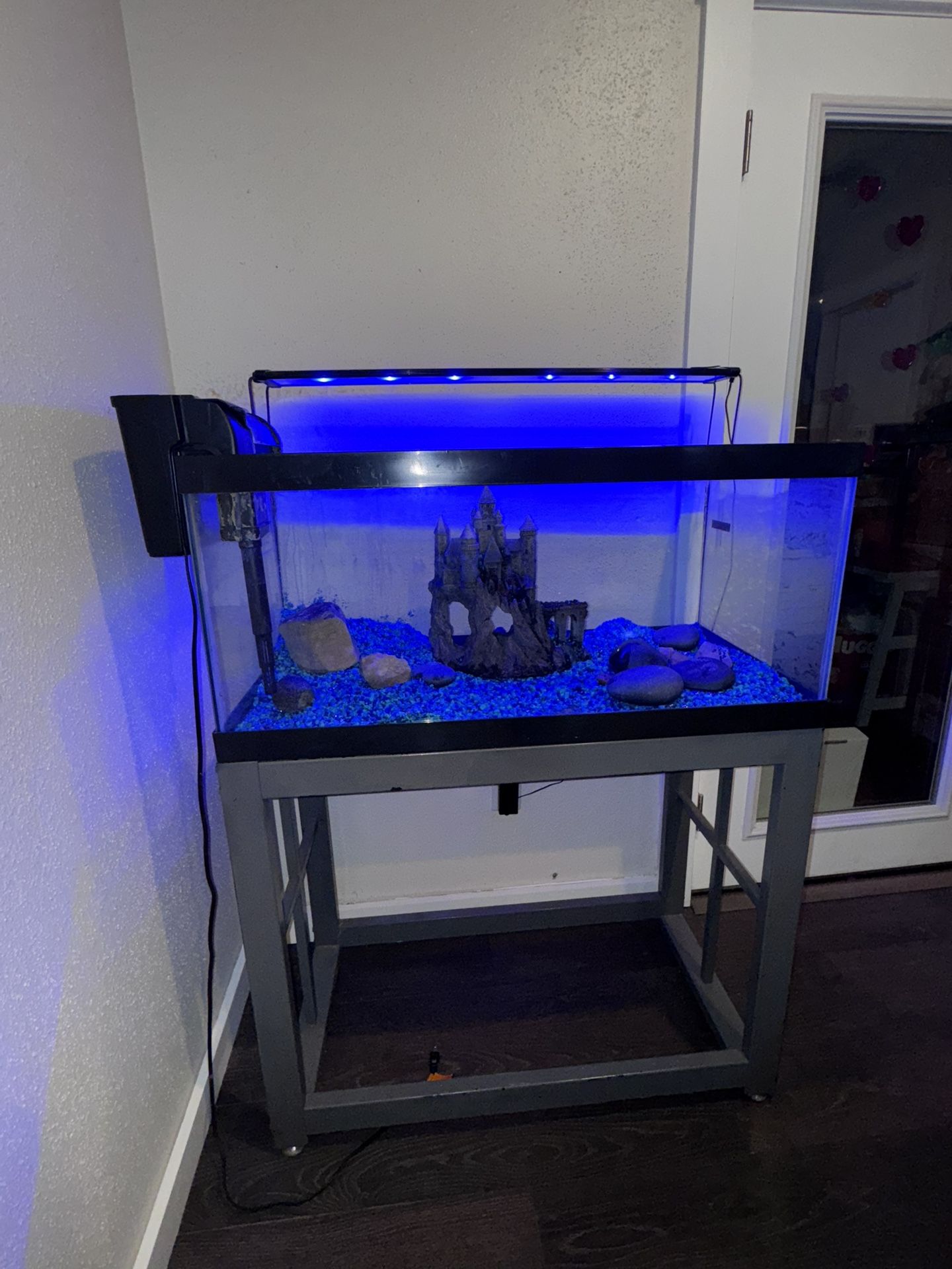 40 Gallon Aquarium With Stand LED Light & Accessories