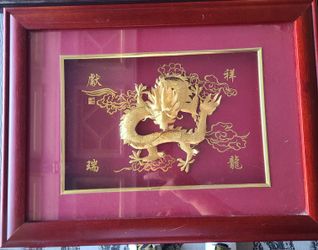 Asian Inspired Feng Shui Authentic Real Gold Frame