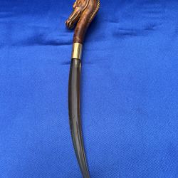 Comoys Of London Horse Head Amber Lucite Letter Opener Nice!!!