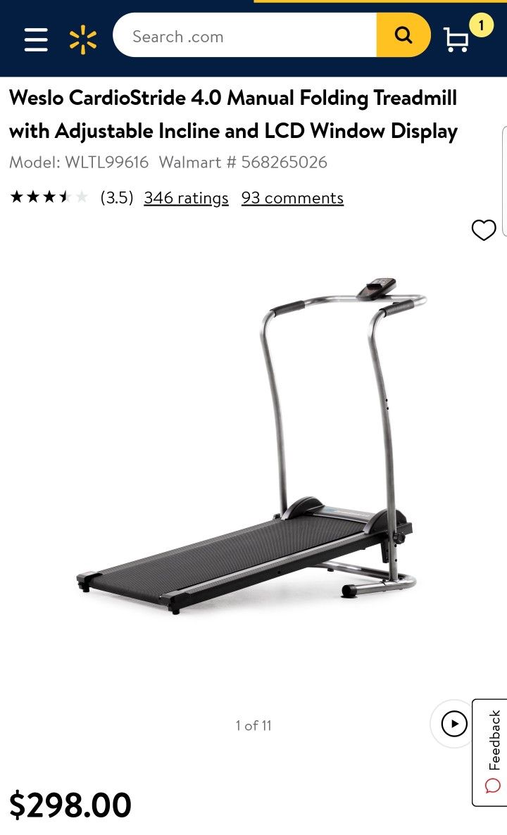 TREADMILL WESLO CARDIOSTRIDE Manual $100