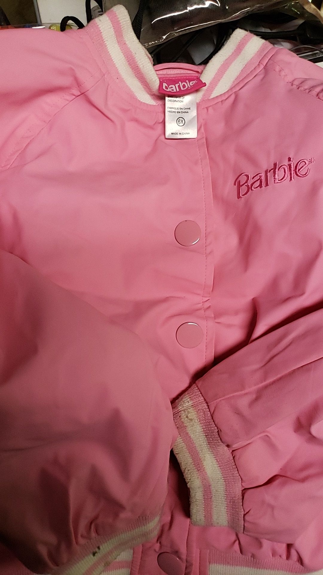 Little girls 6x barbie coat like new
