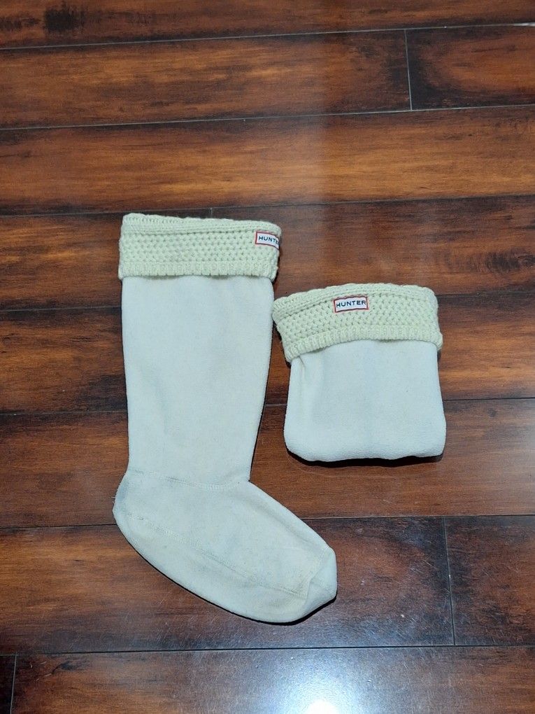 Women's Hunter Tall Boot Socks, Cream Color Fits Size ML 8-10