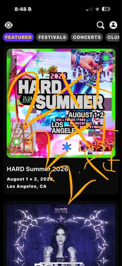 Hard summer ga + 2 tickets