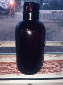 Early 1900s Foster Fairchild & Brothers Antique Milk Powder Brown Glass Jar