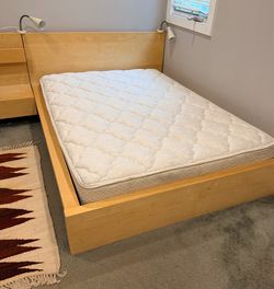 Malm IKEA FullSize Bed with mattress, nightstand and reading lights