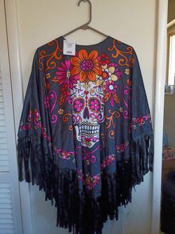 Color Skull  Poncho.