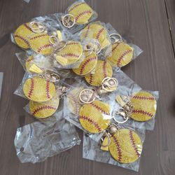 Beautiful Softball Keychains