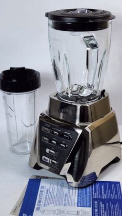 Oster Blender | Pro 1200 with Glass Jar 24-Ounce Smoothie Cup Brushed Nickel
