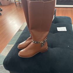 Mk Tall Brown Leather Boots