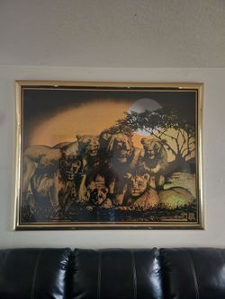Big picture of a tiger in lions