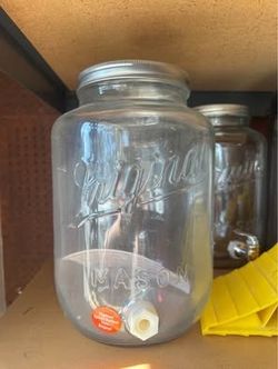 MosJos 2 Gallon Glass Mason Drink Dispenser