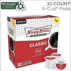 Krispy Kreme Classic, Single-Serve Keurig K-Cup Pods, Medium Roast Coffee, 32 Count