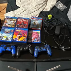 PS4 With Monitor Controllers & Games