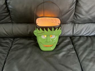 HALLOWEEN CERAMIC FRANKENSTEIN MONSTER LANTERN