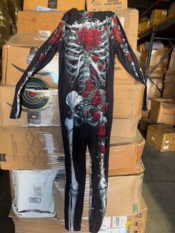 Skeleton Rose Halloween Costume Jumpsuit