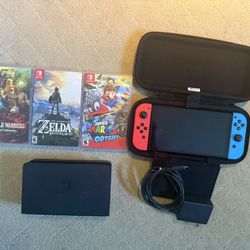 Switch OLED With 3 Games