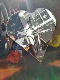 Heart with cross mirror