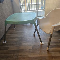 High Chair Coverted Table
