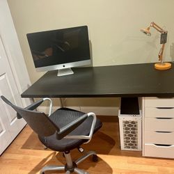 Desk With Drawers And Desk Char (lamp Sold Separately)  PC Not Included 