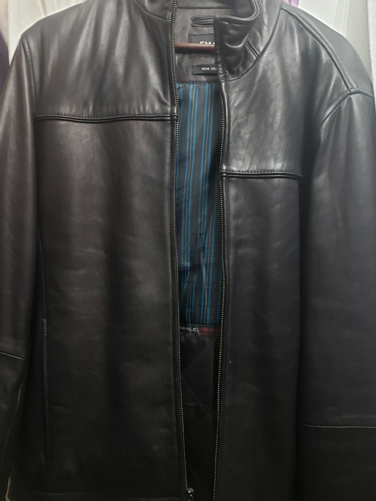 Leather Mens Jacket Heavy Used Really Good Condition