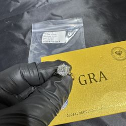 3ct Size 7 Moissanite Sterling Silver Ring GRA Certified 